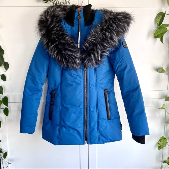 NOIZE Blue & Black Parka Winter Jacket Coat Size XS - Picture 6 of 11